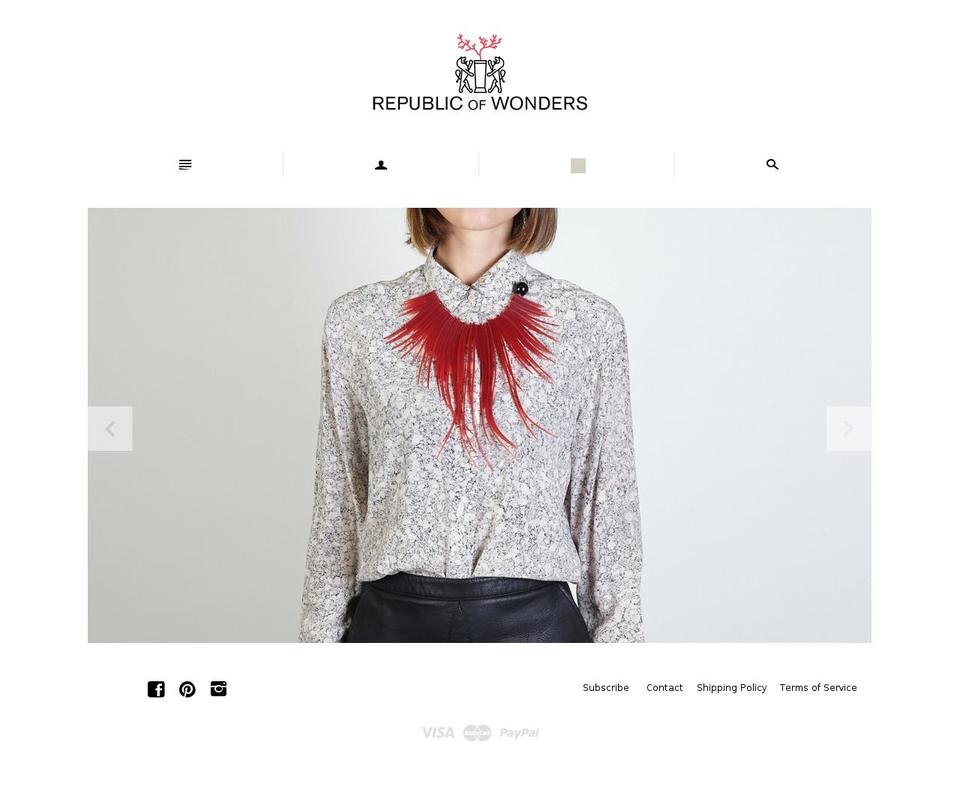 republicofwonders.com shopify website screenshot