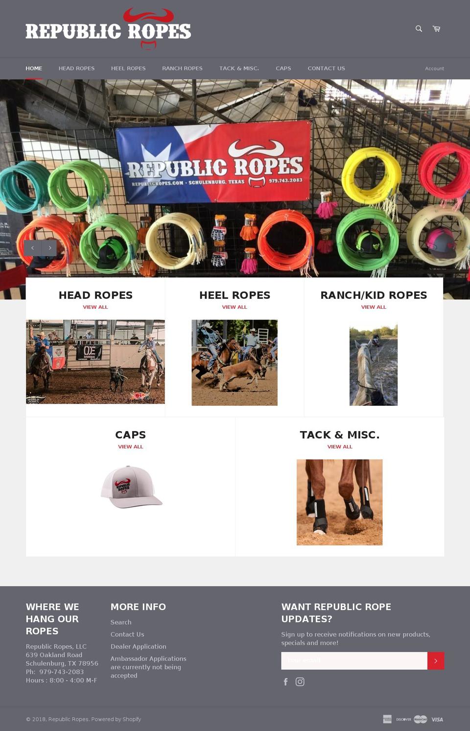 republicropes.com — Shopify storefront screenshot