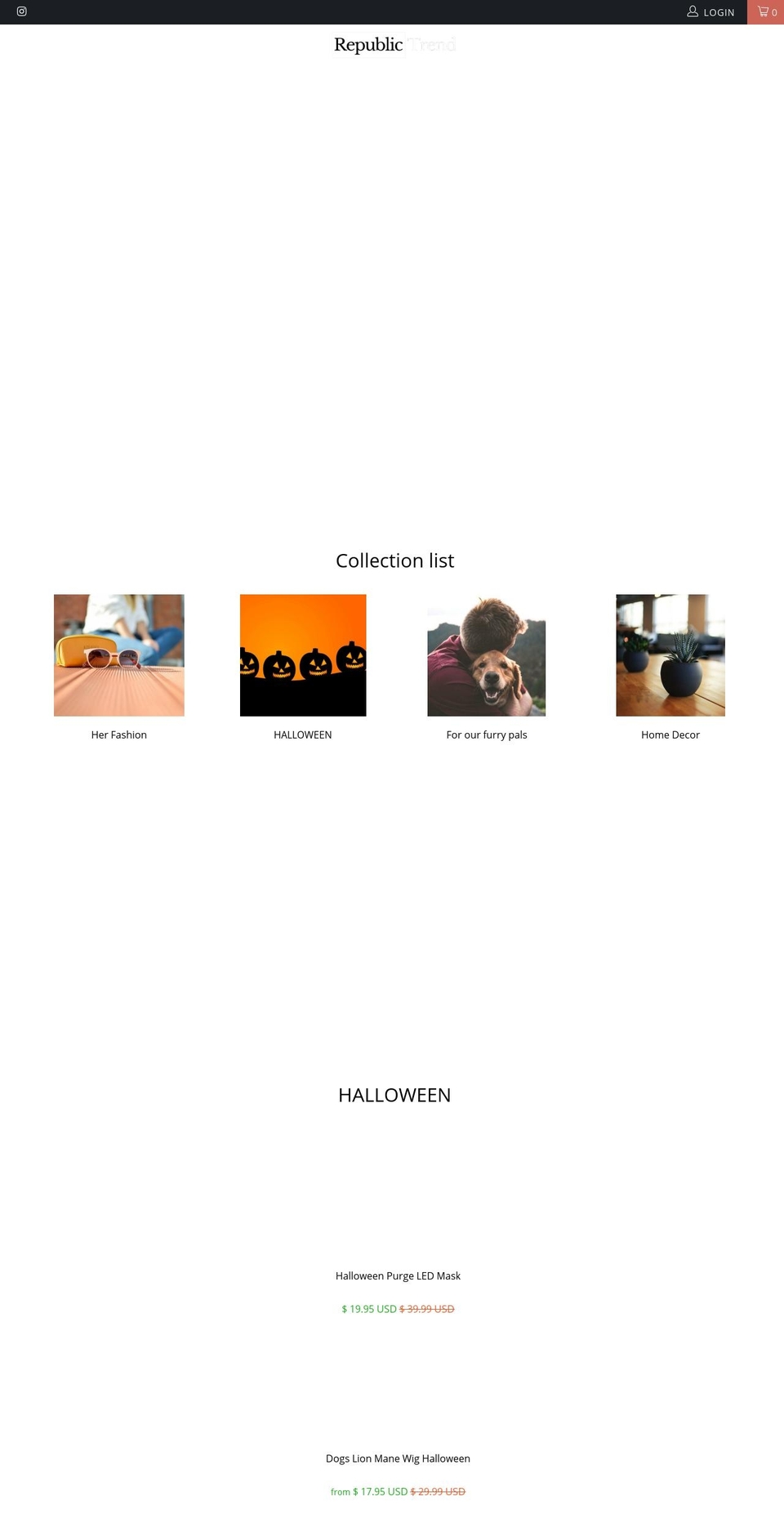 republictrend.com shopify website screenshot