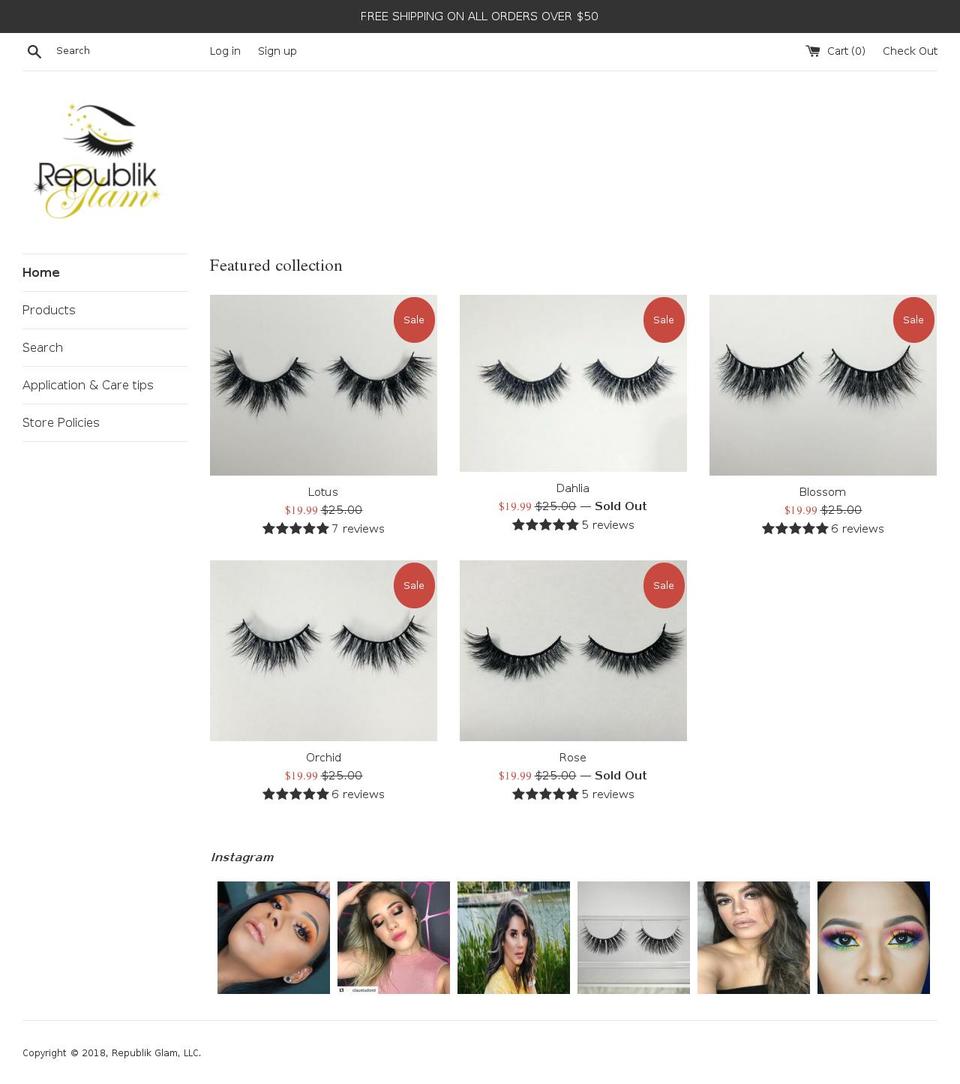 republikglam.com — Shopify storefront screenshot
