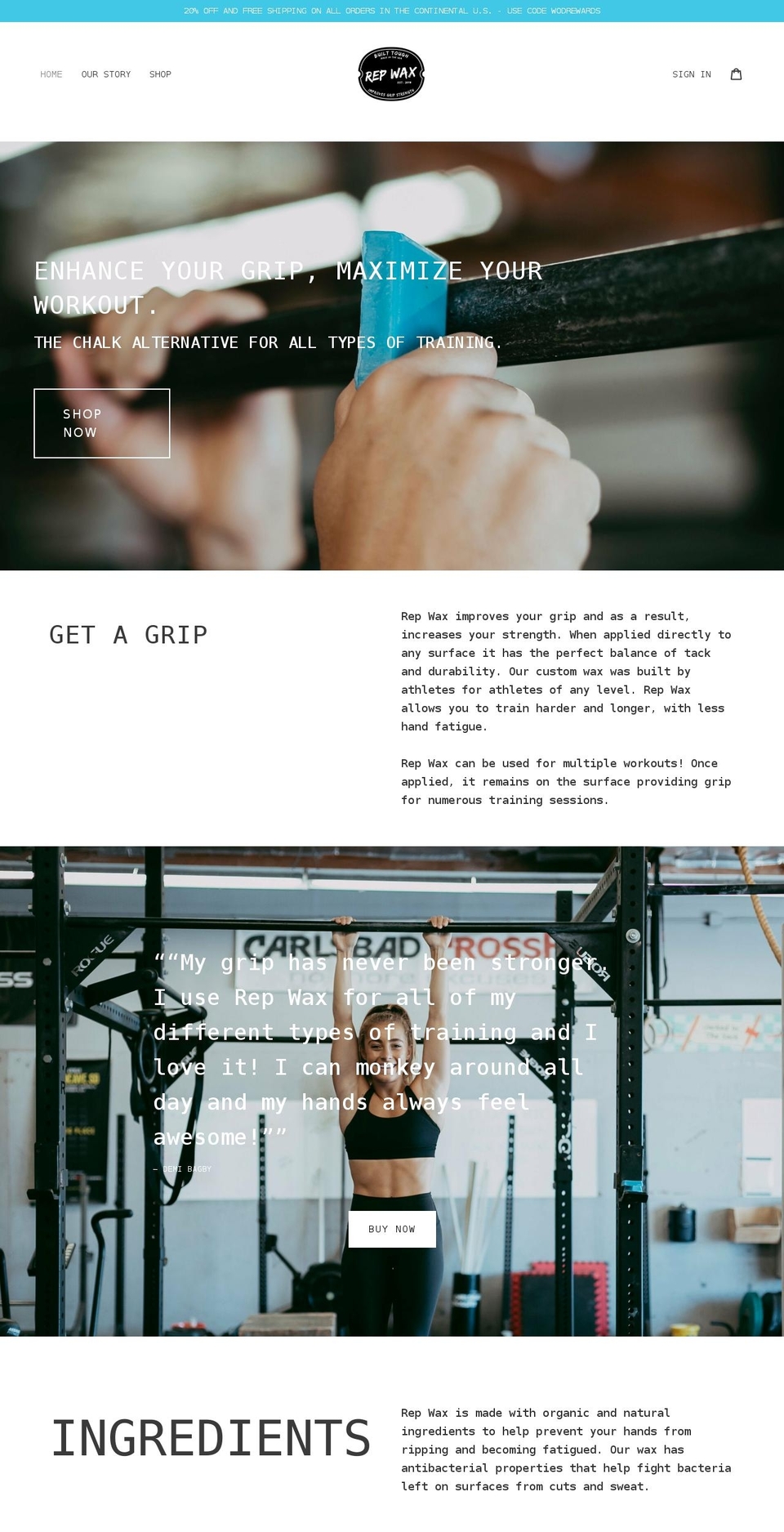 repwax.com shopify website screenshot