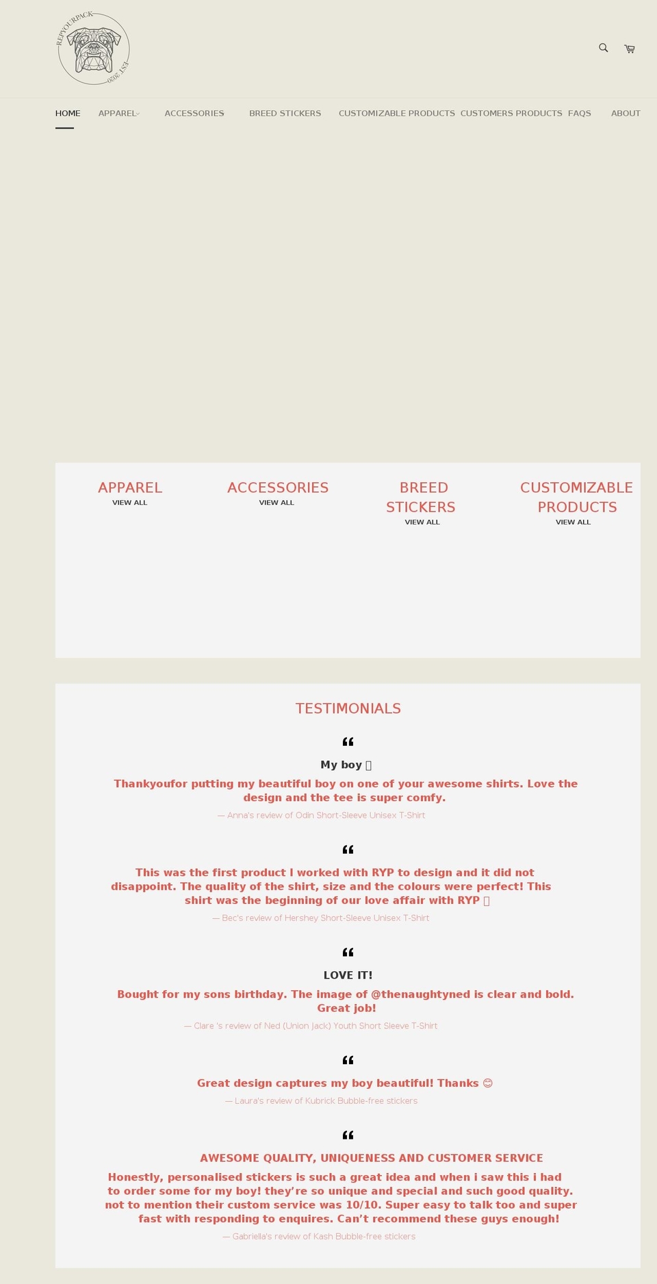 repyourpack.com shopify website screenshot