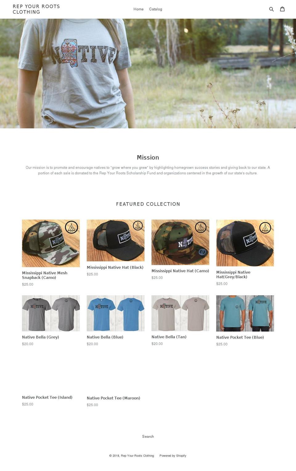 repyourroots.com shopify website screenshot