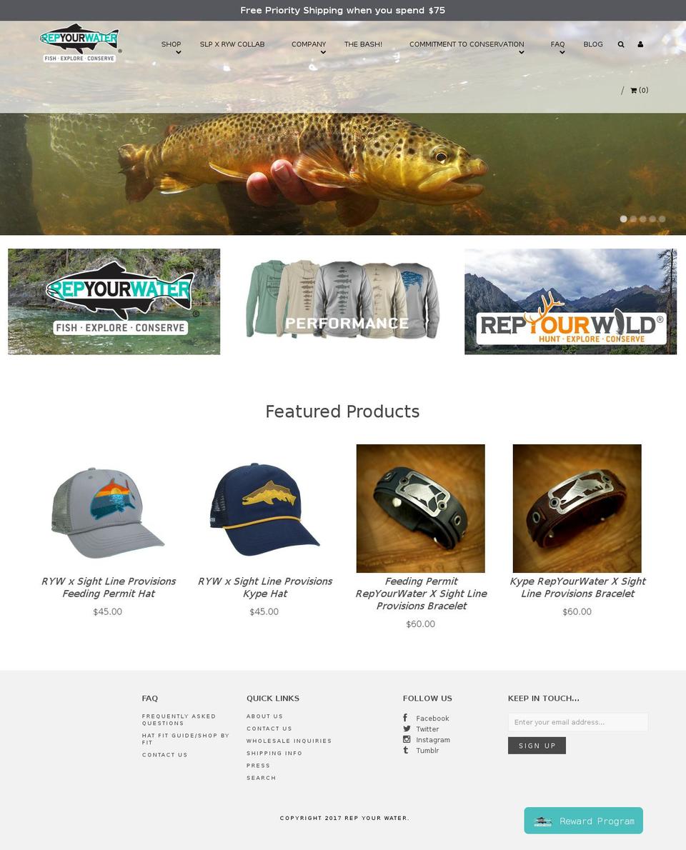 Forester Shopify theme site example repyourwaters.com