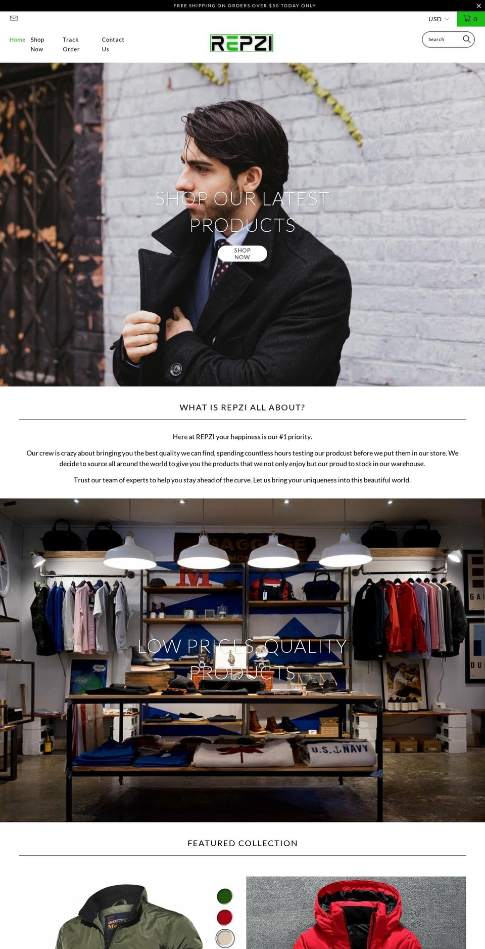 repzi.com shopify website screenshot