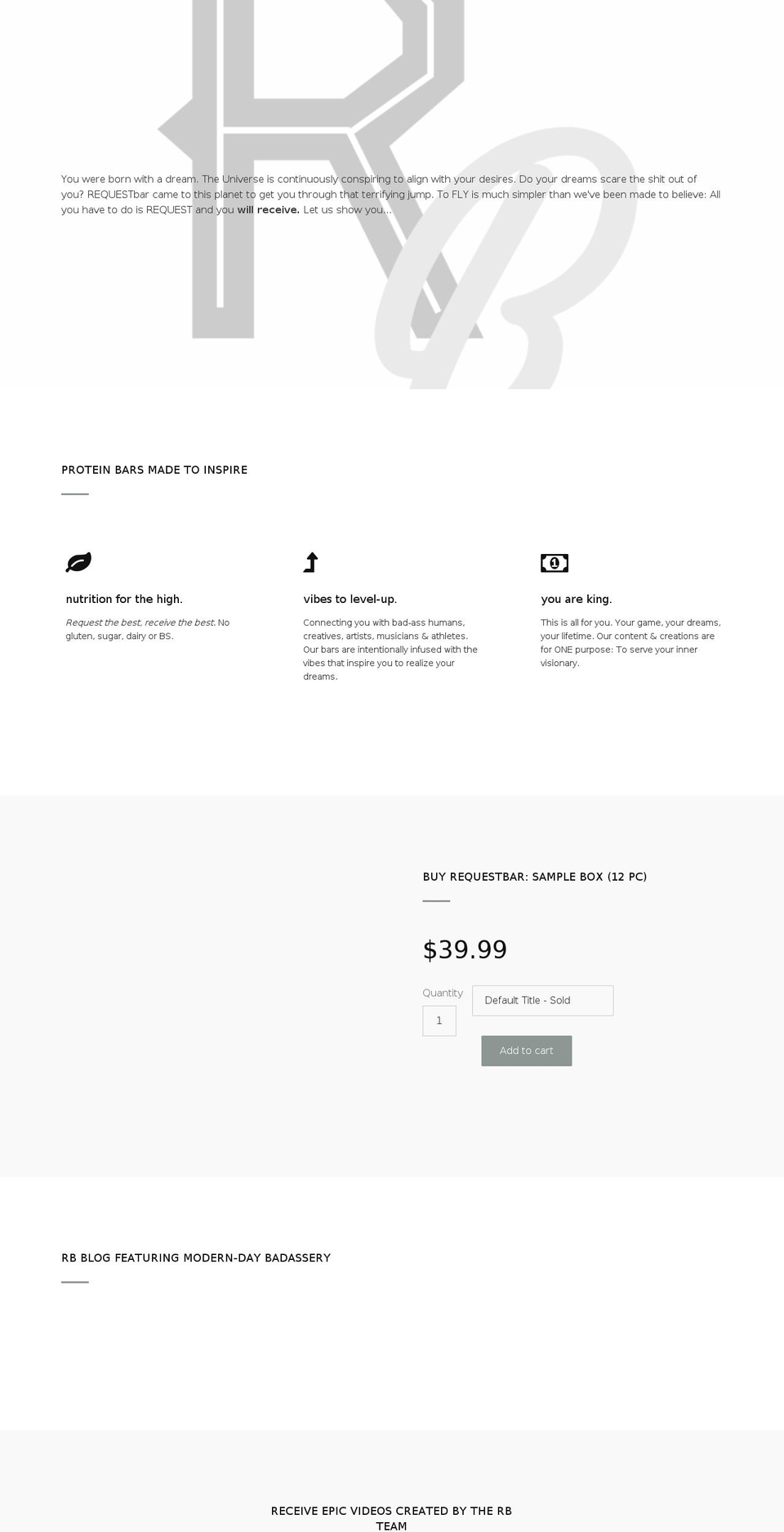 requestbars.com — Shopify storefront screenshot
