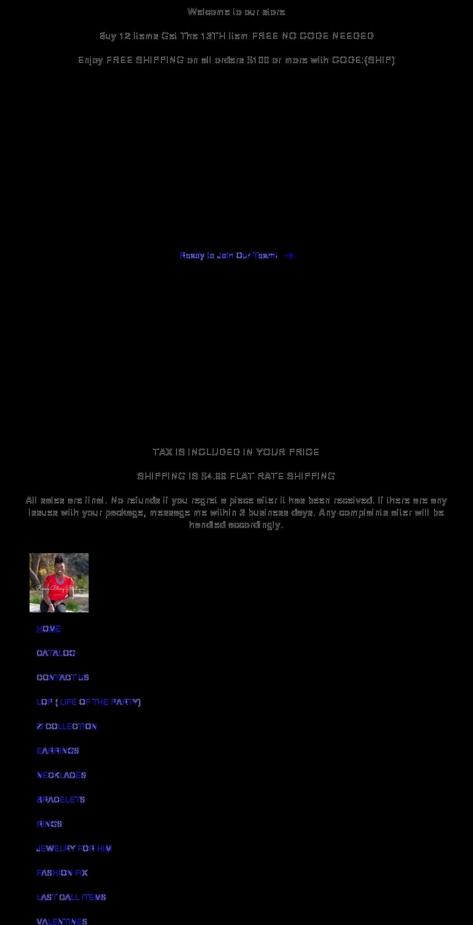 reretheblingdiva.shop shopify website screenshot