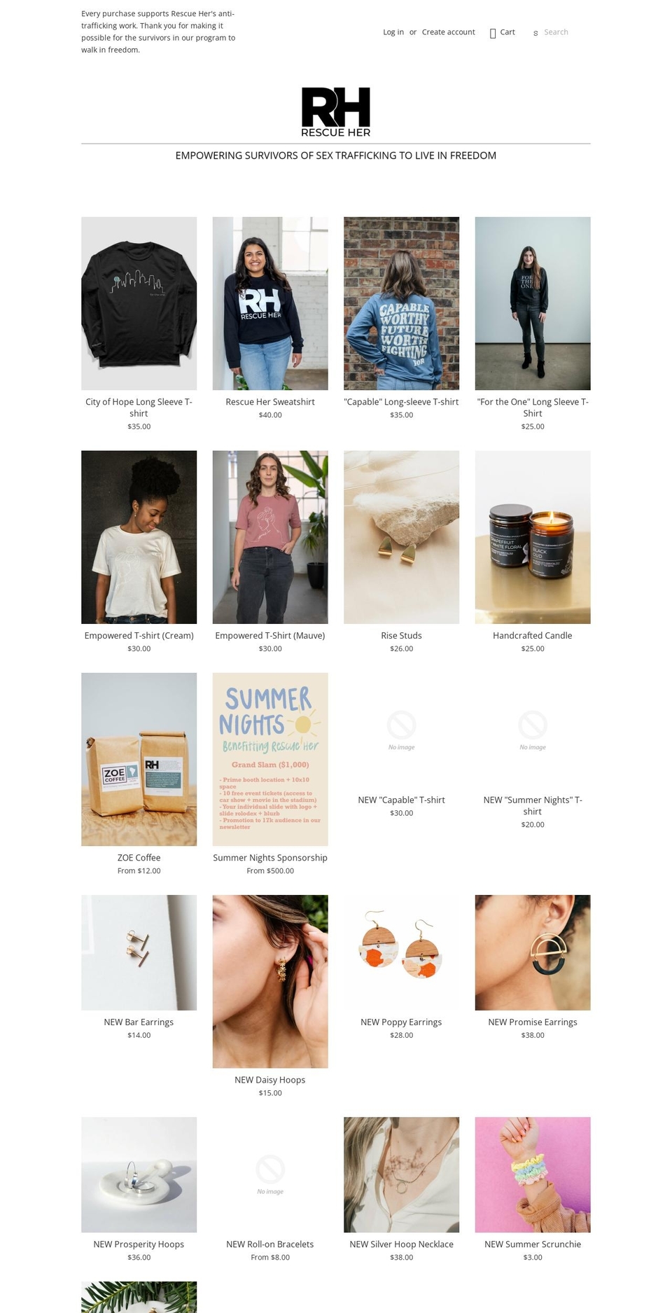 rescue-her.myshopify.com shopify website screenshot