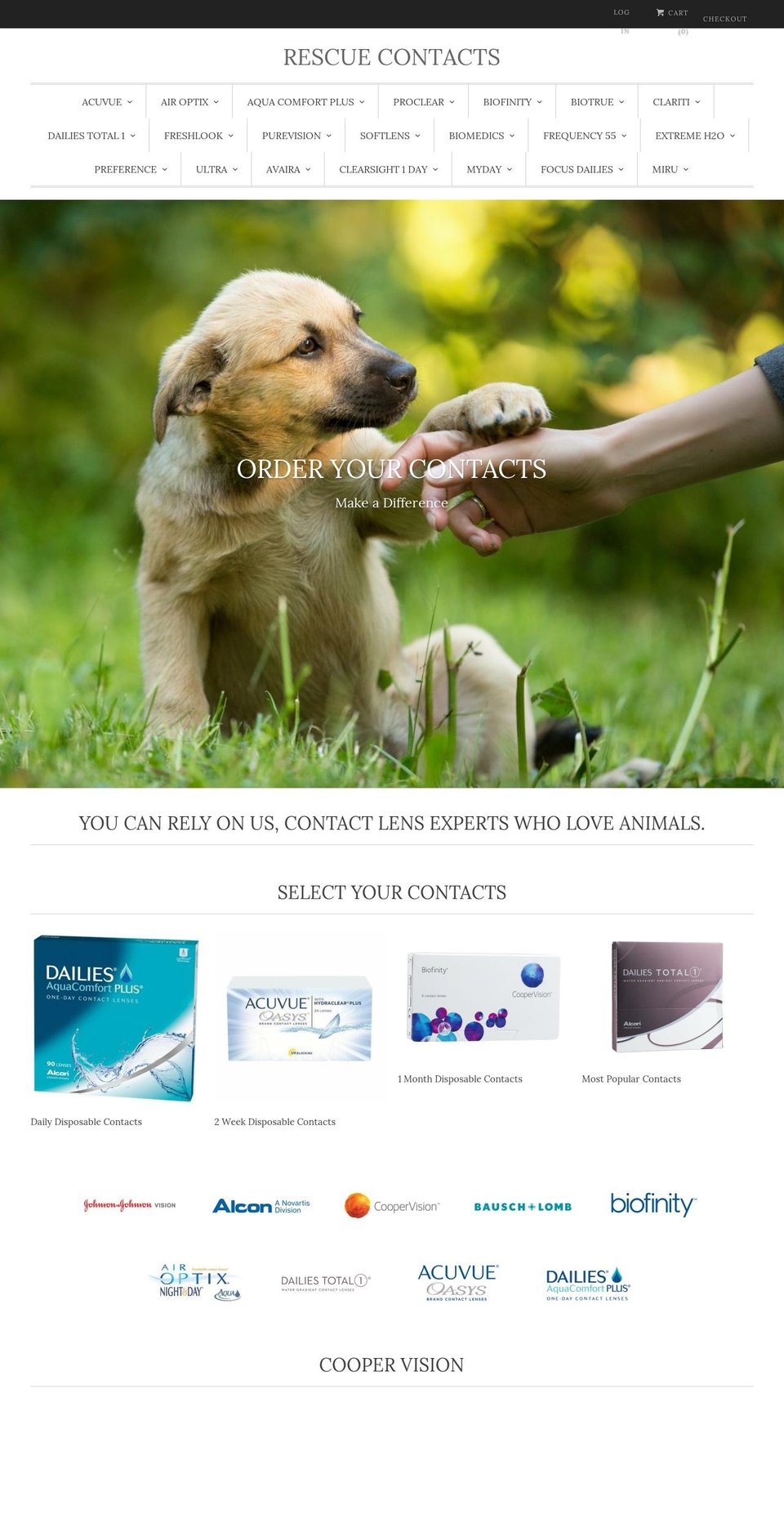 rescuecontacts.com — Shopify storefront screenshot
