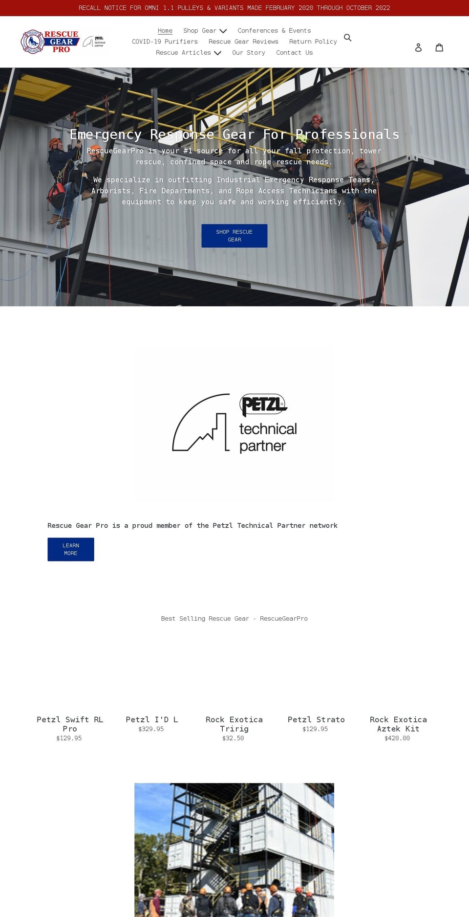rescuegearpro.com shopify website screenshot