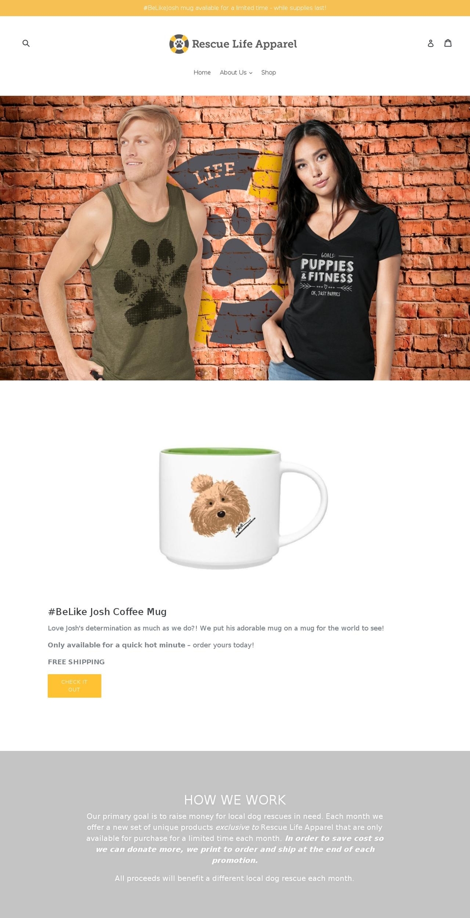 rescuelifeapparel.com — Shopify storefront screenshot