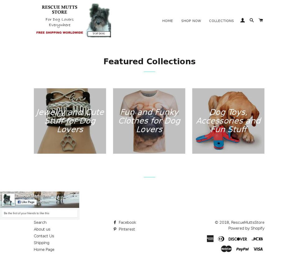 rescuemuttsstore.com shopify website screenshot
