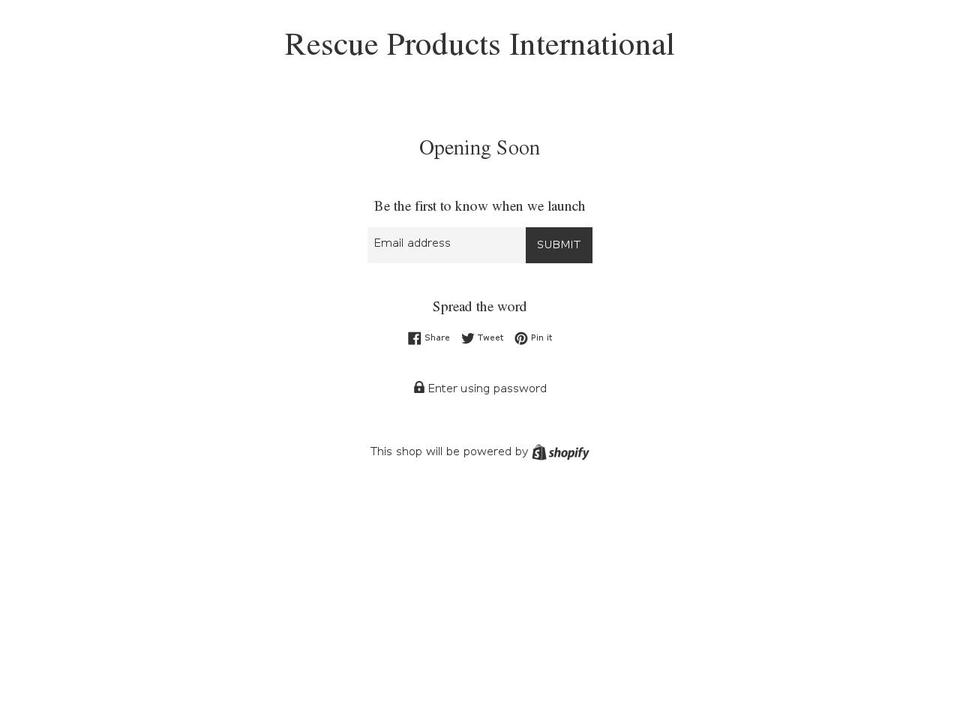 rescueproductsinternational.com — Shopify storefront screenshot