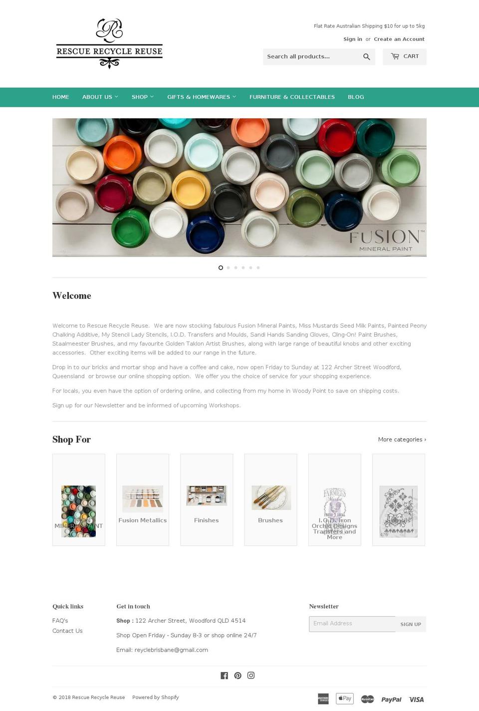 rescuerecyclereuse.net shopify website screenshot