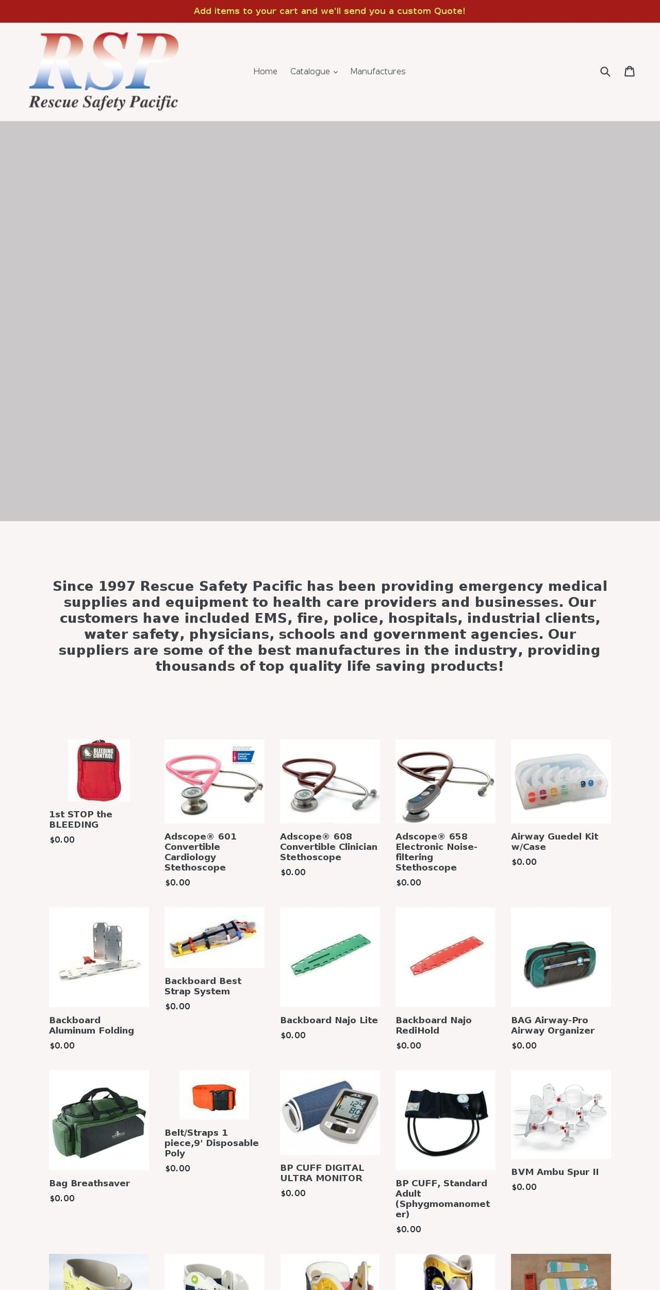 rescuesafetypacific.com shopify website screenshot