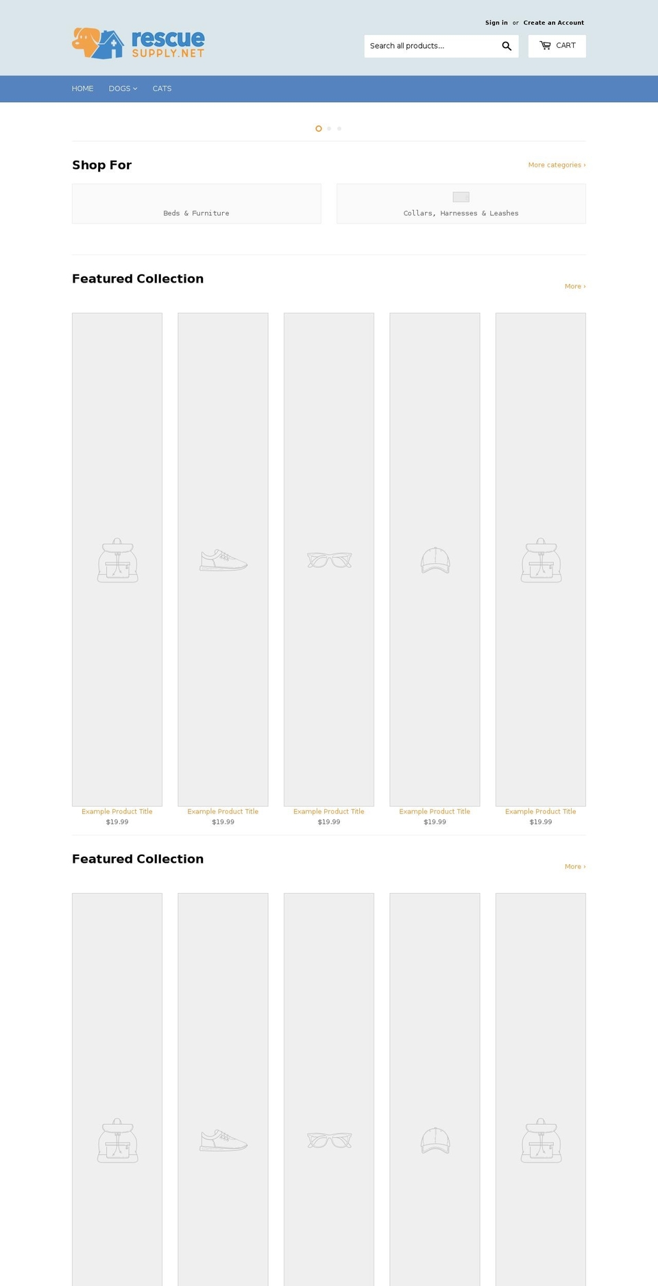 rescuesupply.net shopify website screenshot
