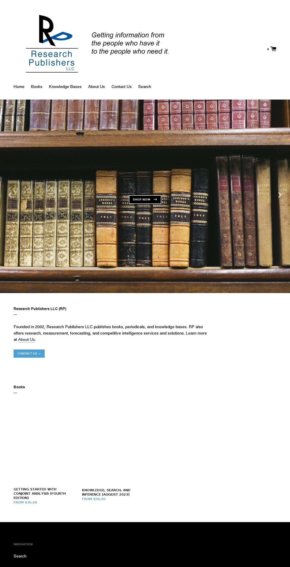 research-publishers.com shopify website screenshot