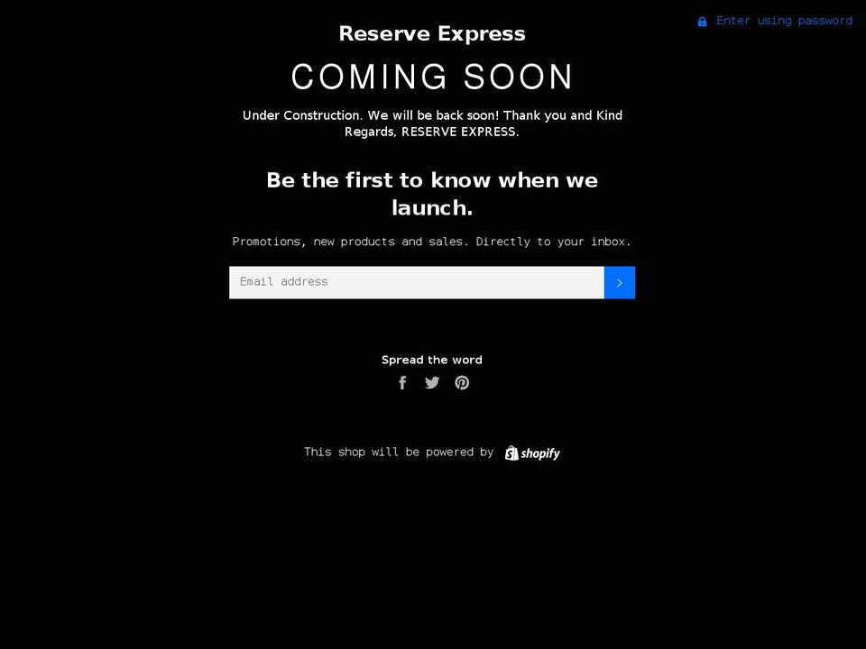 reserve-express.com shopify website screenshot