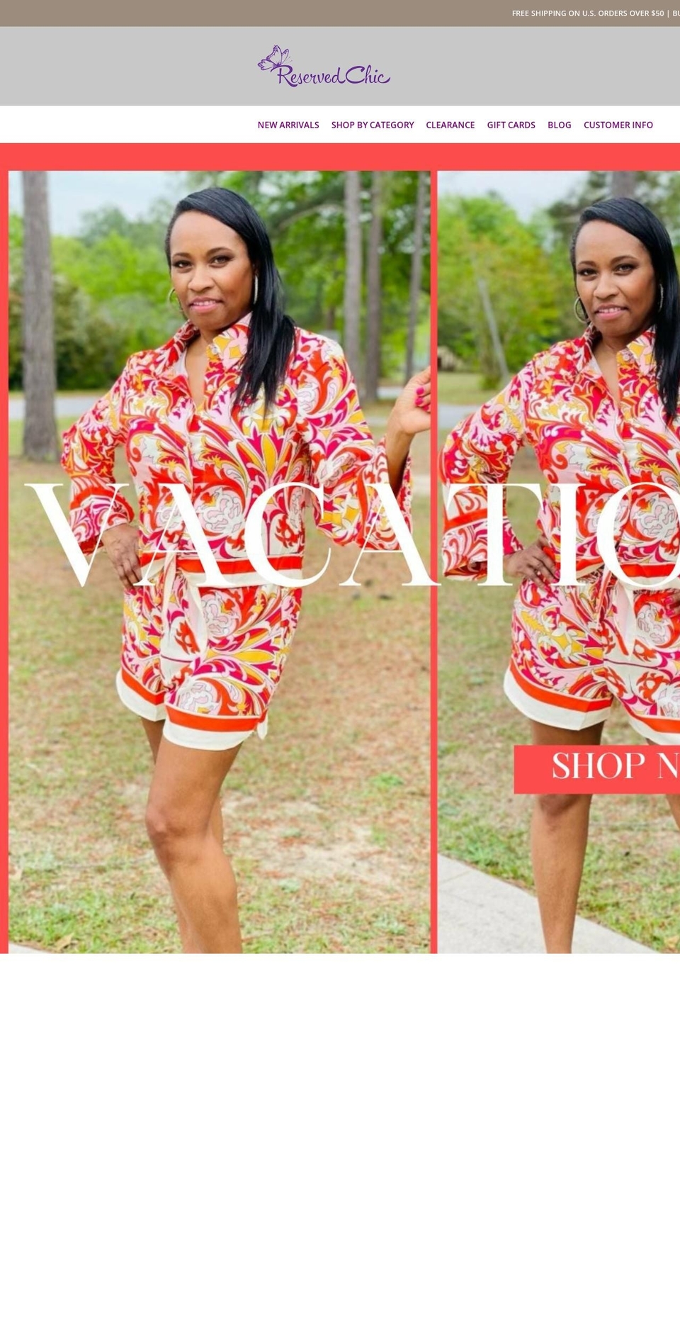 reservedchic.com — Shopify storefront screenshot