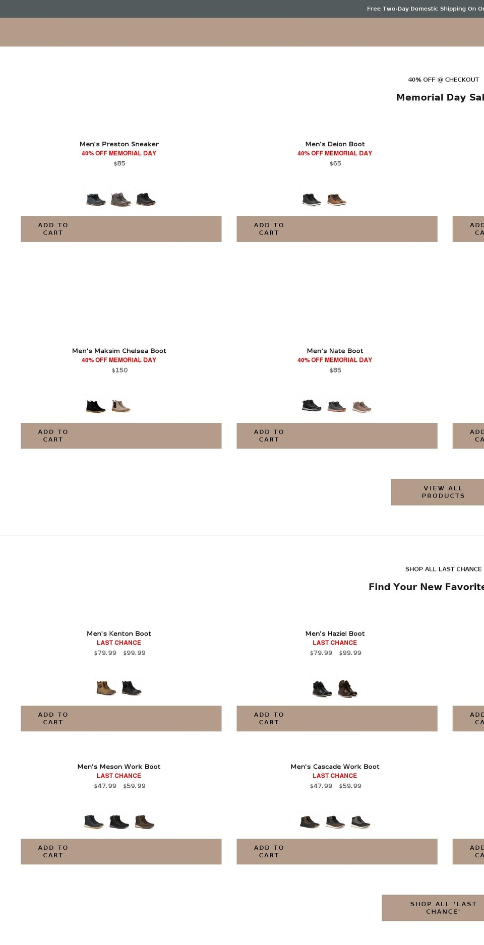 reservedfootwear.com shopify website screenshot