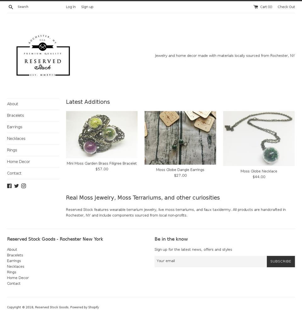 reservedstockgoods.com — Shopify storefront screenshot