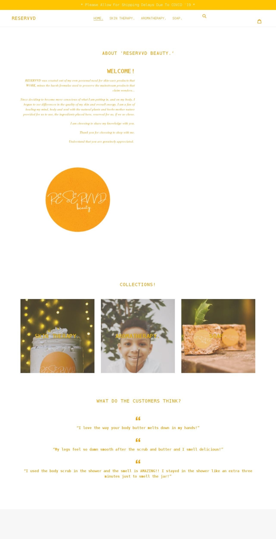 reservvd.com shopify website screenshot