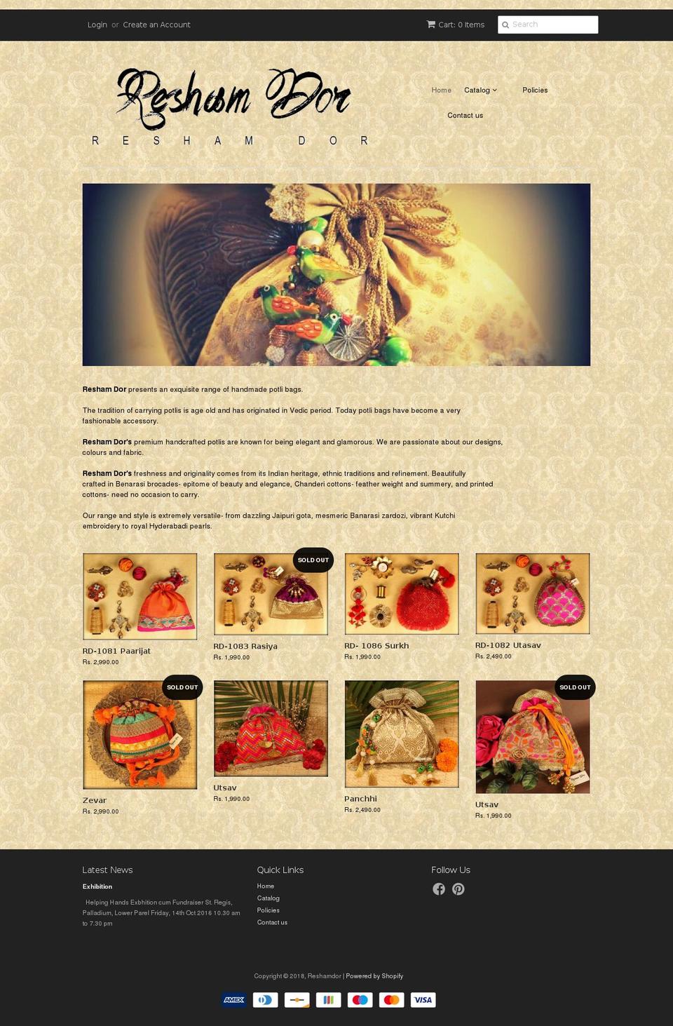 reshamdor.com shopify website screenshot