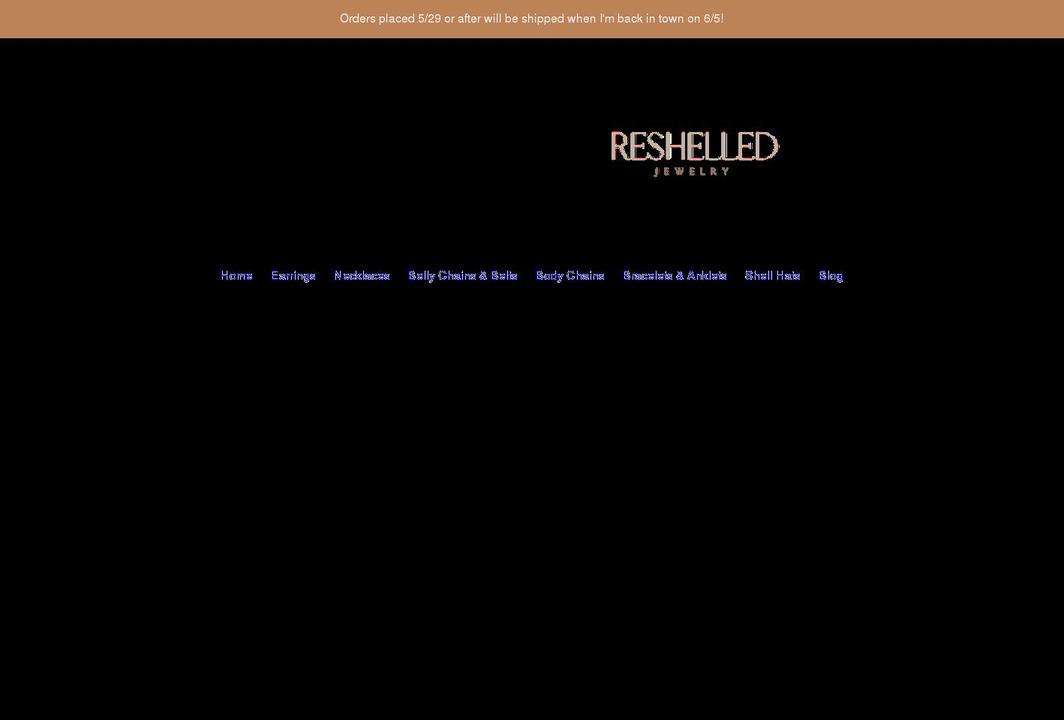 reshelledjewelry.com shopify website screenshot