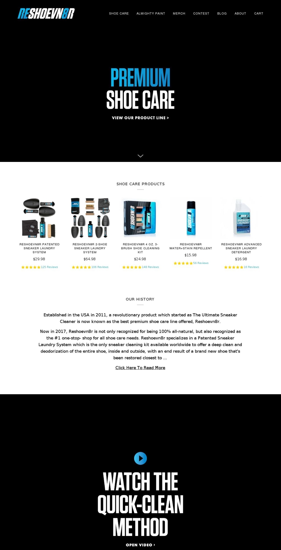 reshoevenater.com shopify website screenshot