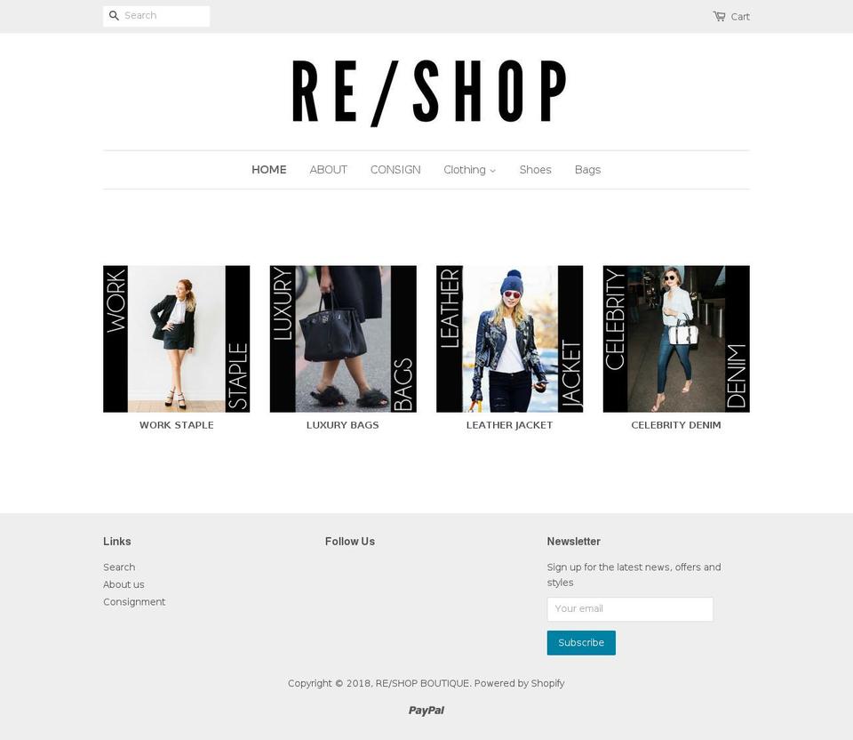 reshopboutique.com — Shopify storefront screenshot