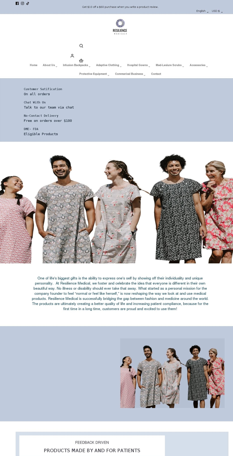 resiliencemedical.com shopify website screenshot