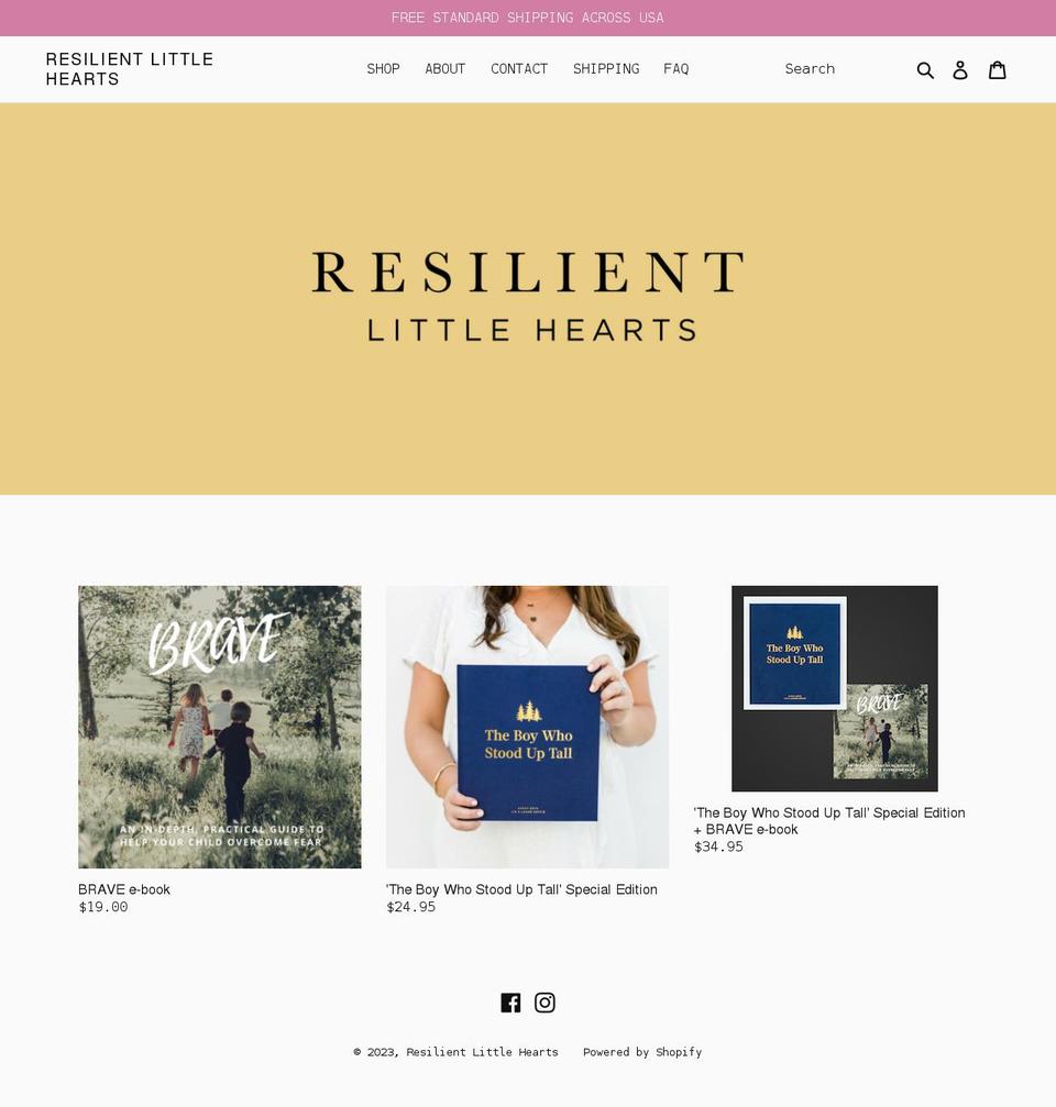 resilient-little-hearts.myshopify.com shopify website screenshot