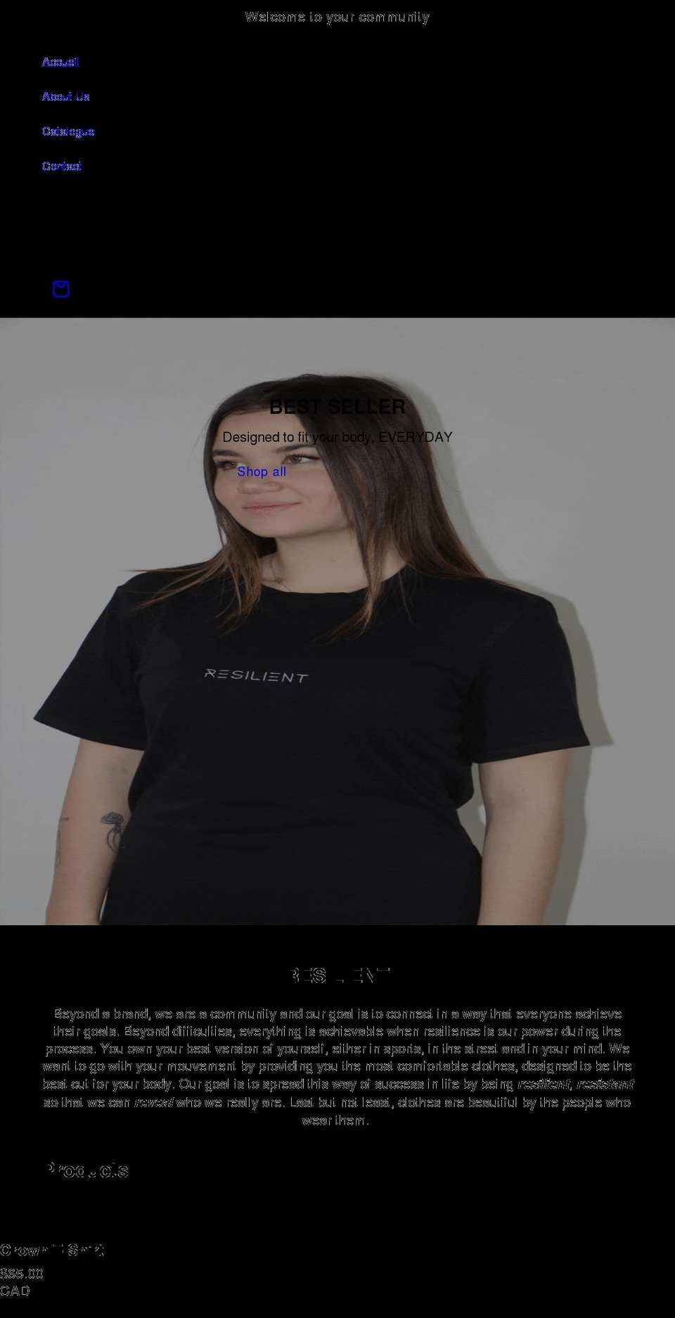 resilientathletics.com shopify website screenshot