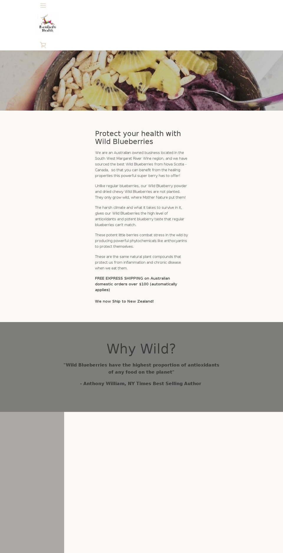 resilienthealth.net.au shopify website screenshot