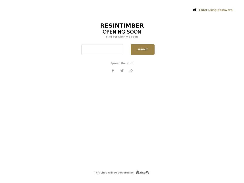 resintimber.com shopify website screenshot