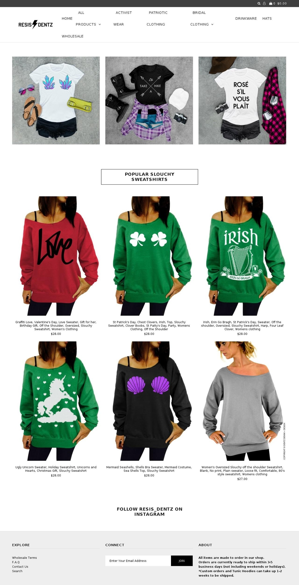 resisdentz.com shopify website screenshot