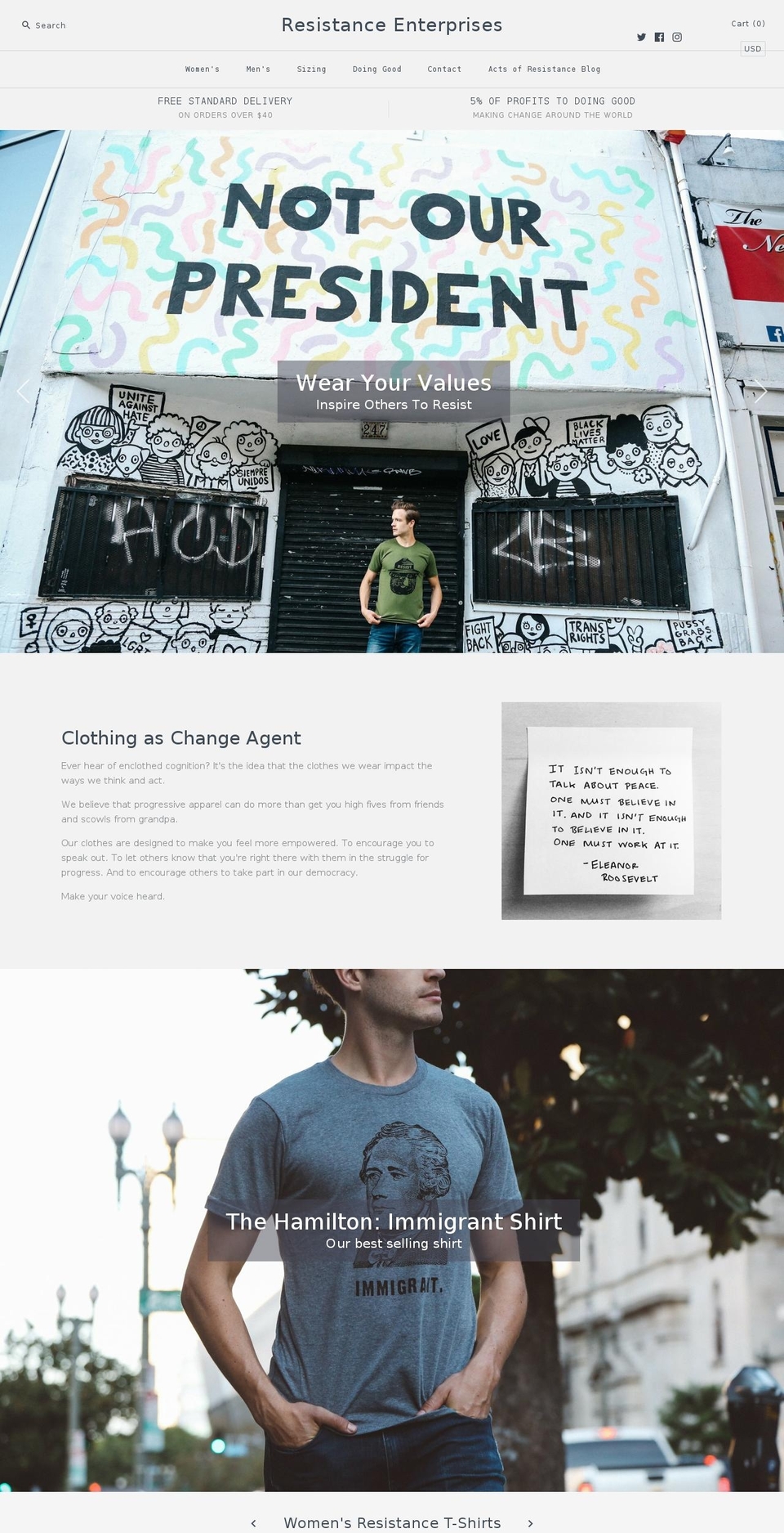 resistance-enterprises.com — Shopify storefront screenshot