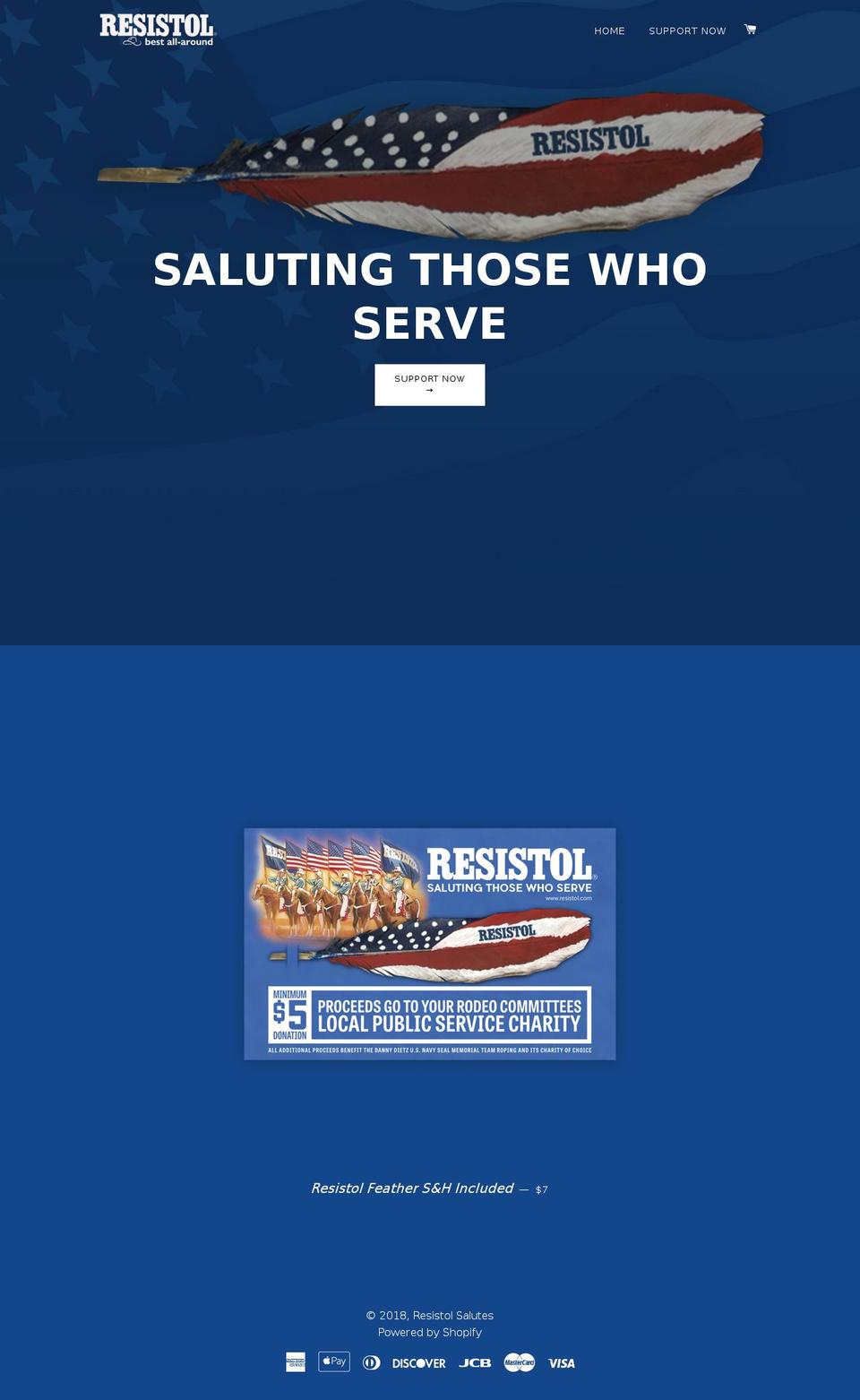 resistolsalutes.com — Shopify storefront screenshot