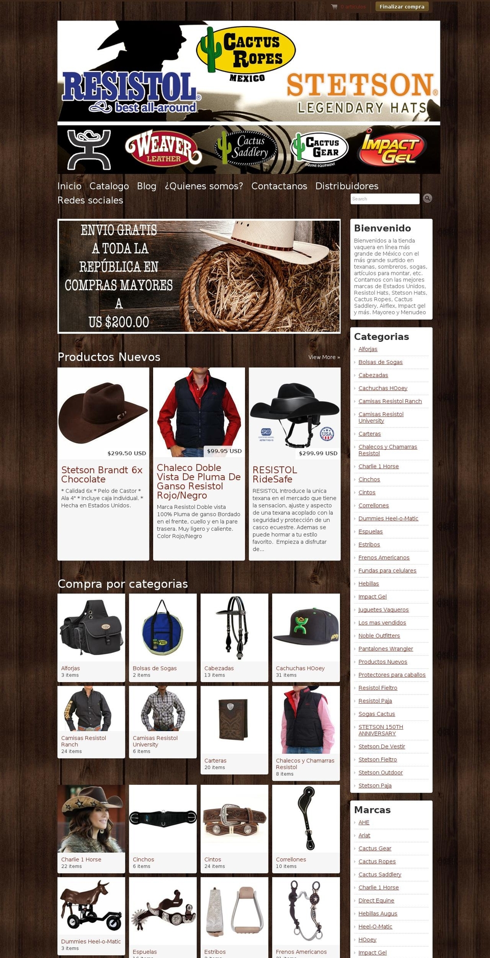 resistolstetsonhatsmexico.com shopify website screenshot