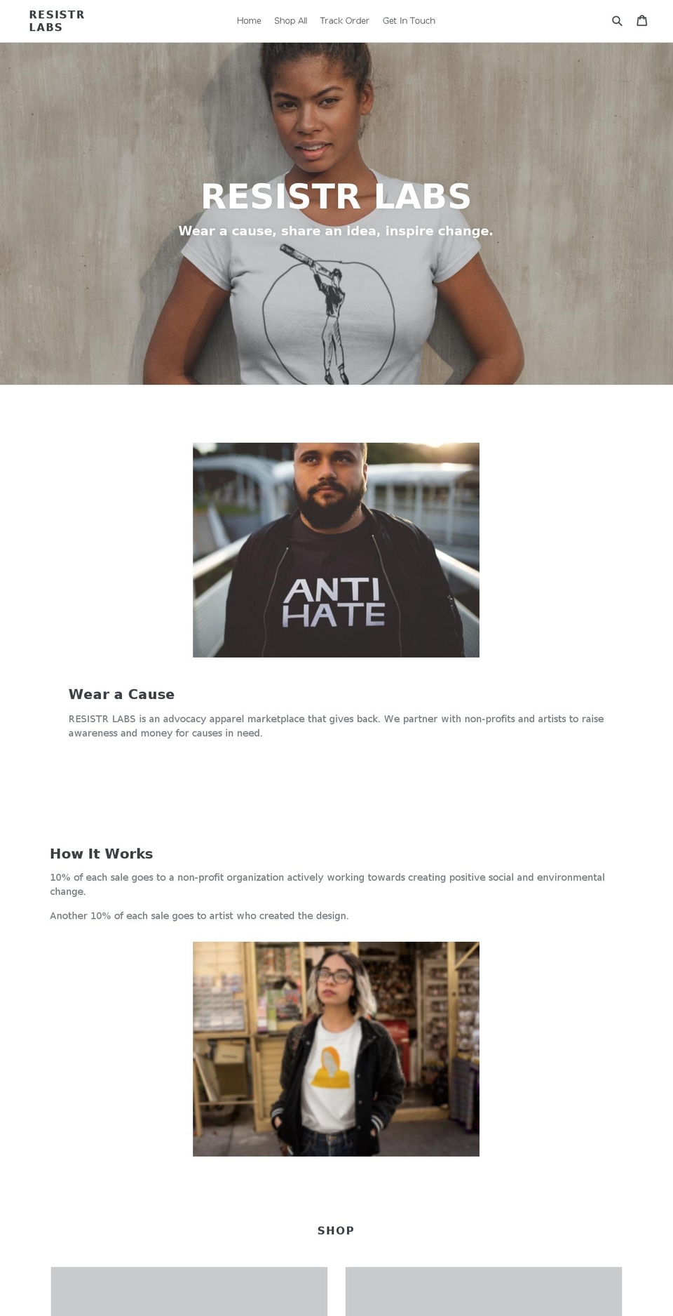 resistrlabs.com — Shopify storefront screenshot