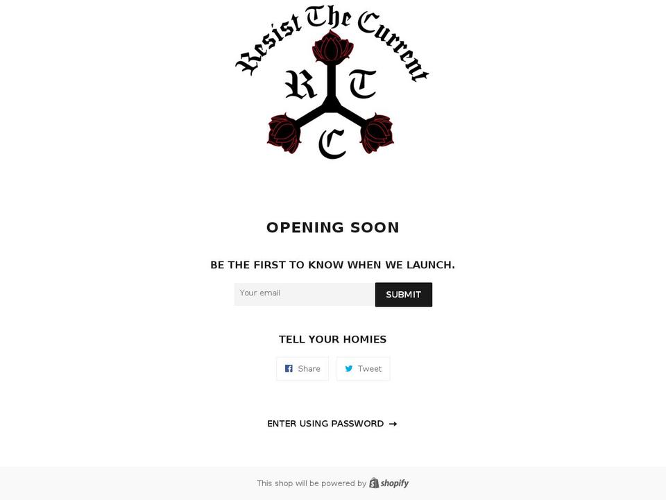 resistthecurrent.com — Shopify storefront screenshot