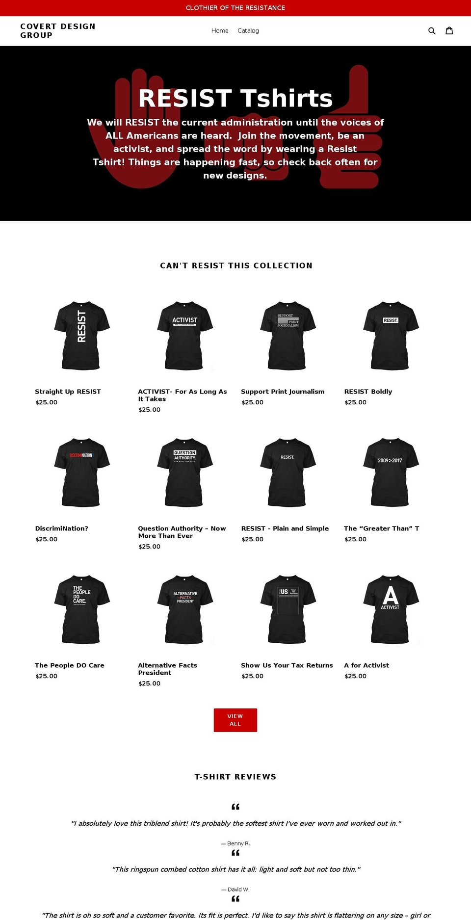 resisttshirt.com — Shopify storefront screenshot