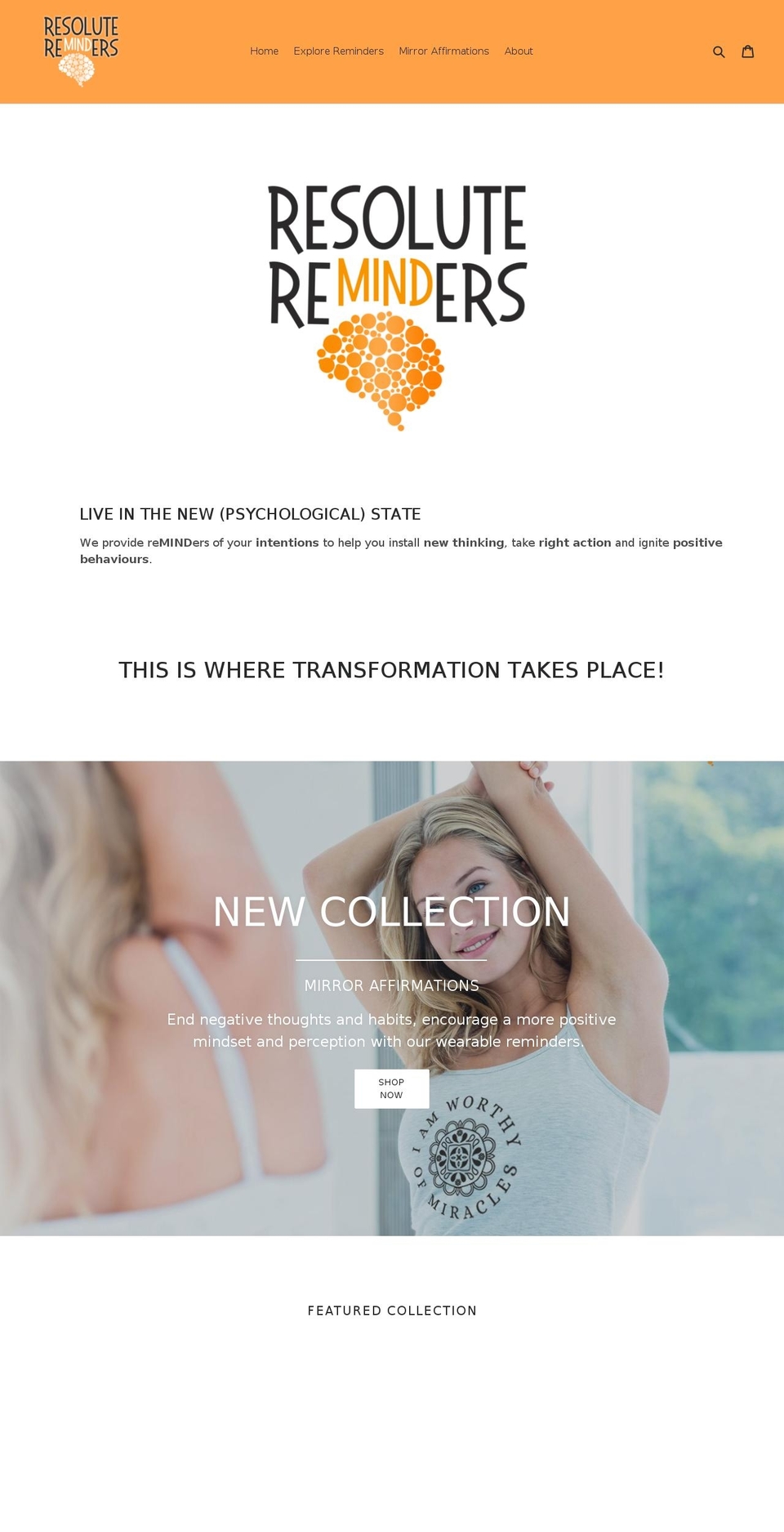resolutereminders.com — Shopify storefront screenshot