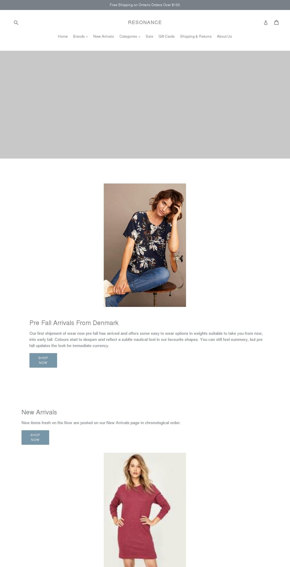 resonancefashion.ca shopify website screenshot