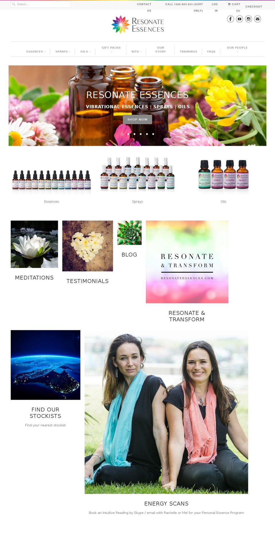 resonateessences.com shopify website screenshot