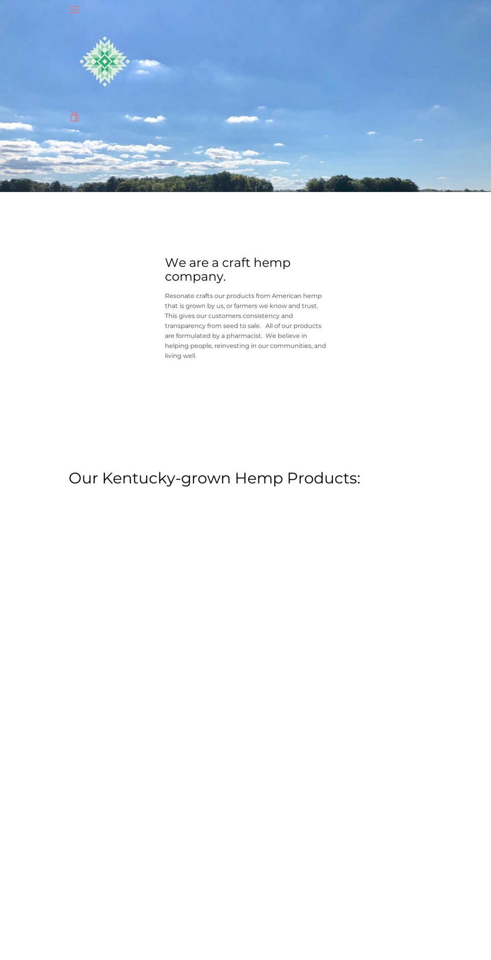 resonatefarms.com — Shopify storefront screenshot