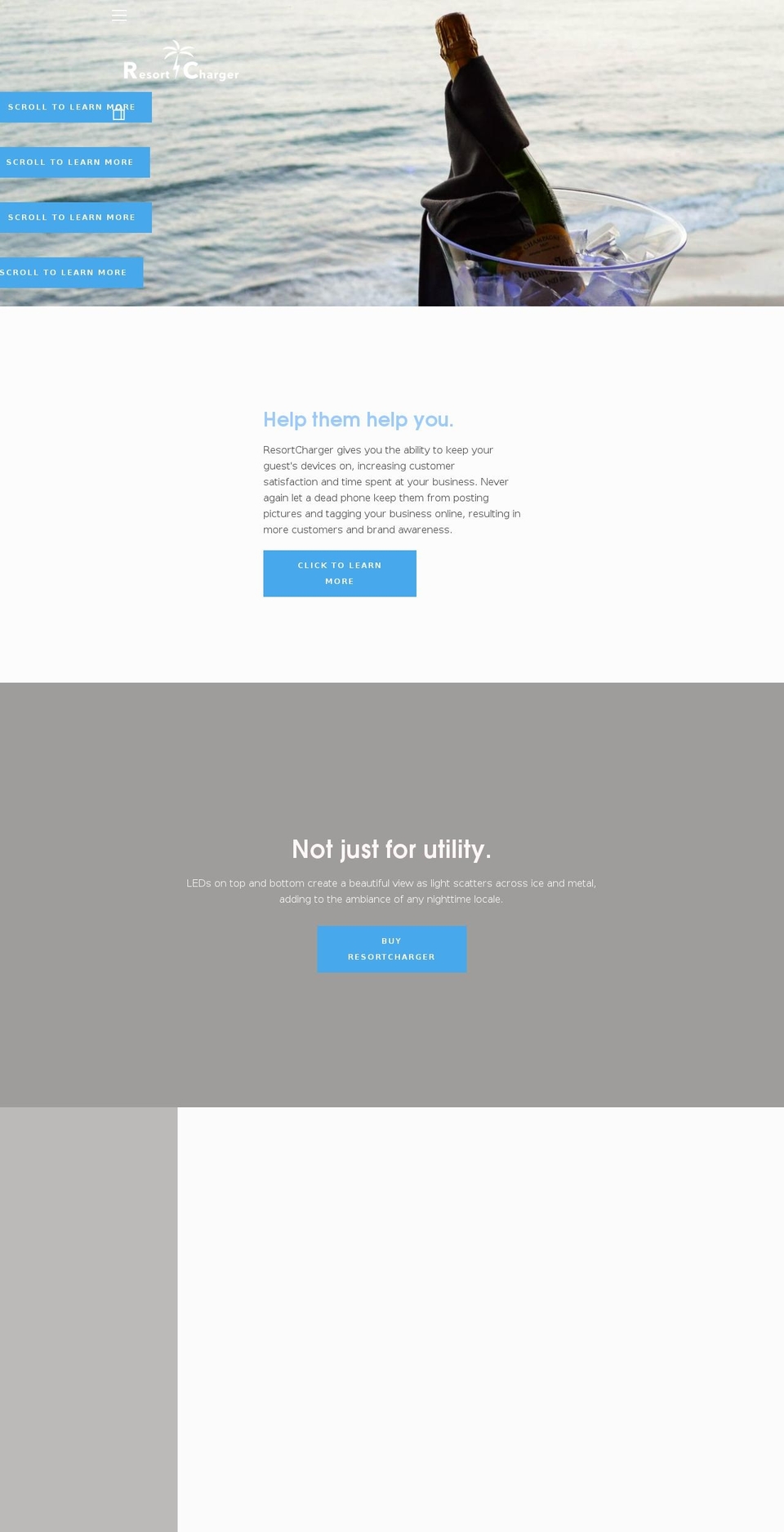resortcharger.com shopify website screenshot