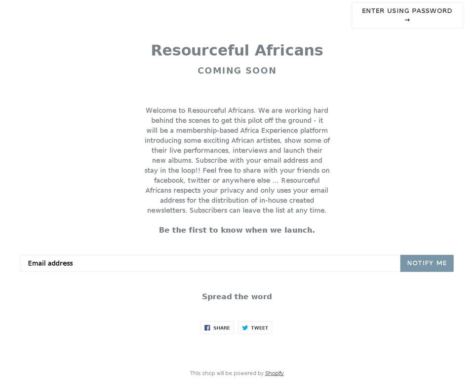 resourcefulafricans.store shopify website screenshot