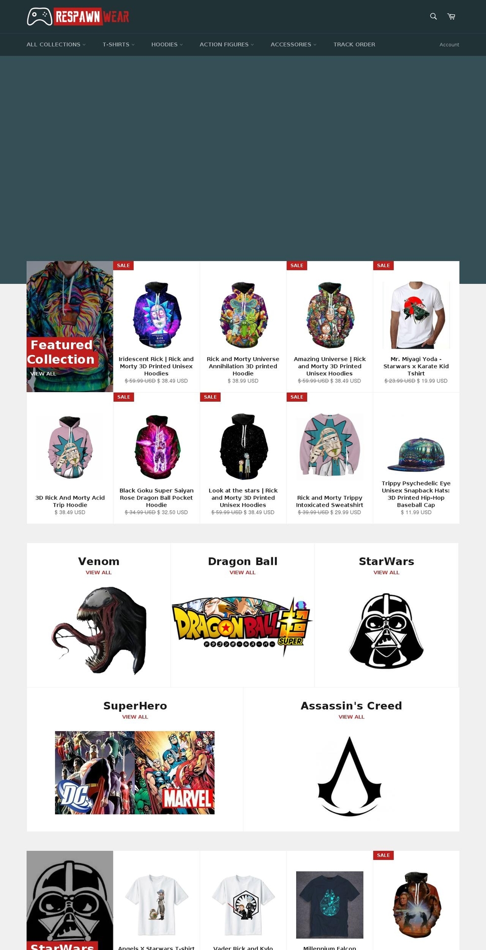 respawnwear.com shopify website screenshot