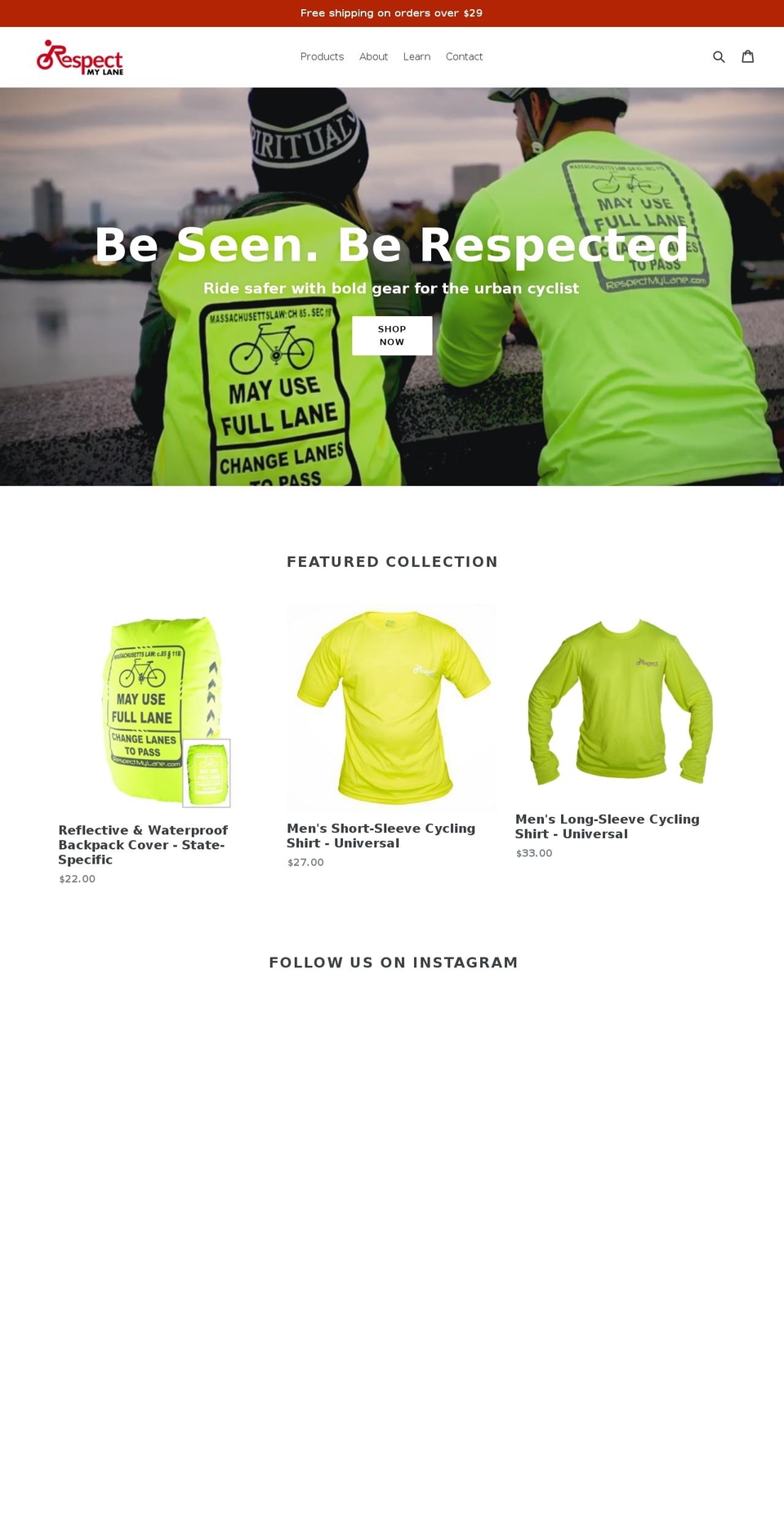respectmylane.com — Shopify storefront screenshot